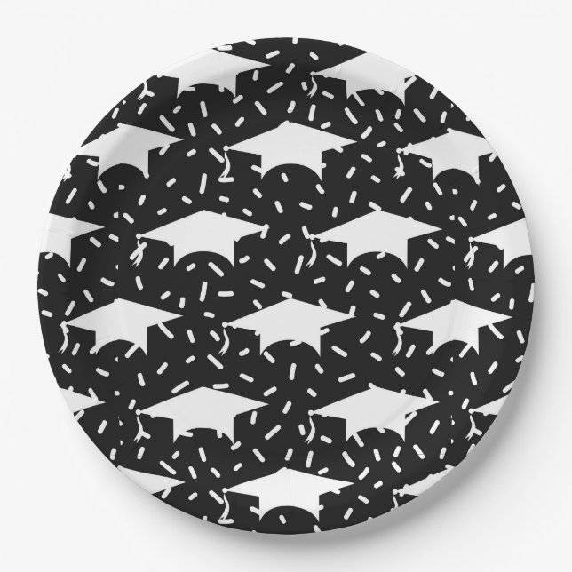 Graduation Cap Napkins Paper Plates (Front)