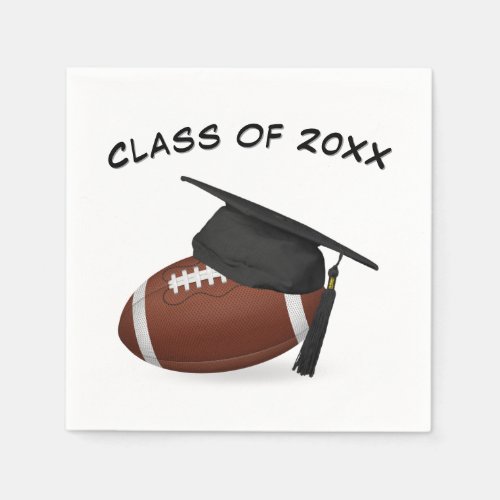 Graduation Cap on a Football Napkins