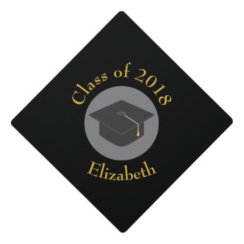 Graduation Cap on Black Class of 20xx Custom