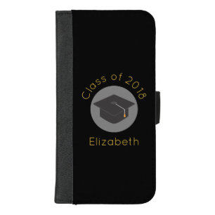 Graduation Cap on Black Class of 20xx iPhone 8/7 Plus Wallet Case