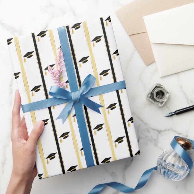 Graduation Cap Parade Wrapping Paper (Gifting)