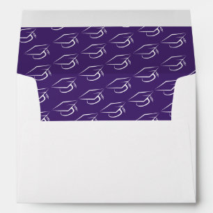 Graduation Cap Pattern Class of 2026 Purple Envelope