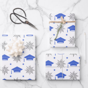 Graduation Cap Pattern Wrapping Paper Sheets