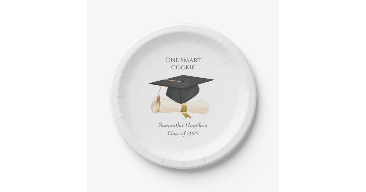 Graduation Cap Personalized Paper Plates | Zazzle