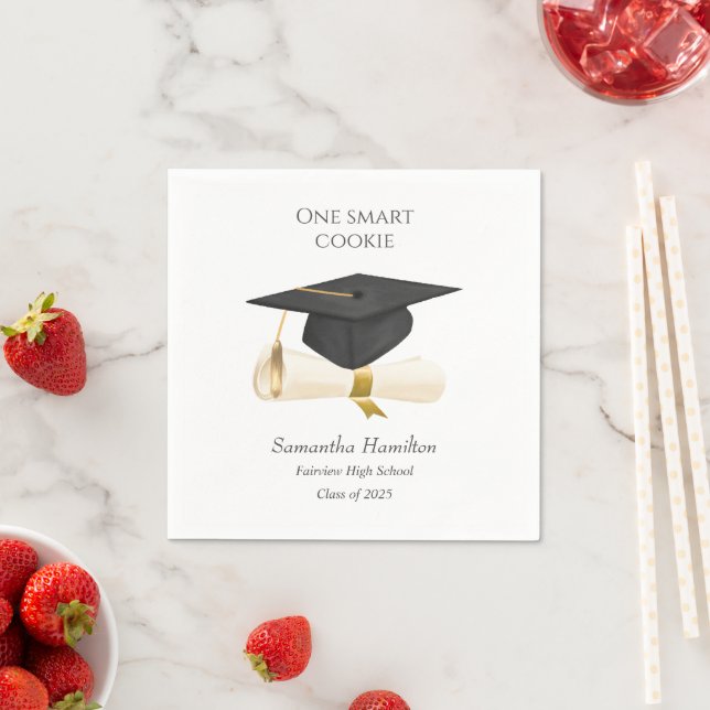  Graduation Cap Personalized Party Napkins (Insitu)