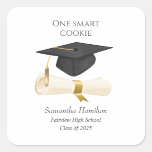 Graduation Cap Personalized Square Sticker