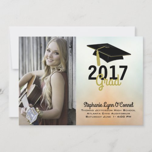 Graduation Cap Photo Graduation Announcement