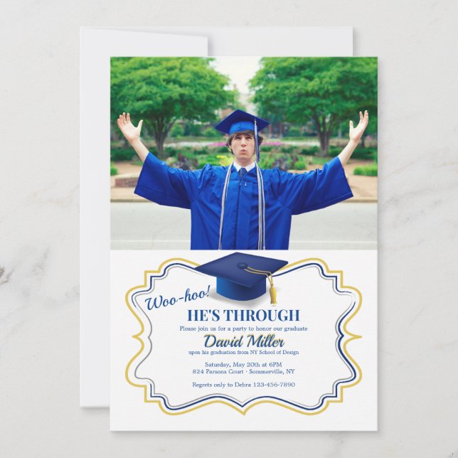 Graduation Cap Photo Invitation (Front)