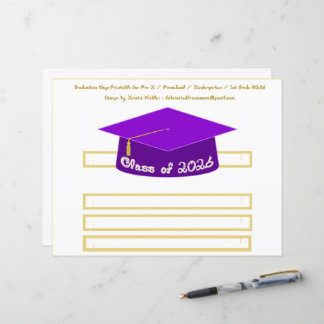 Graduation Cap Purple Party Hat 2026 in White