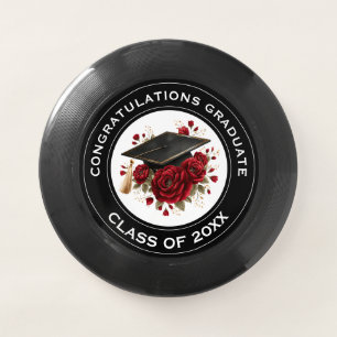 Graduation Cap & Red Roses Class of 20XX Wham-O Frisbee