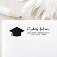 Graduation Cap Return Address Label