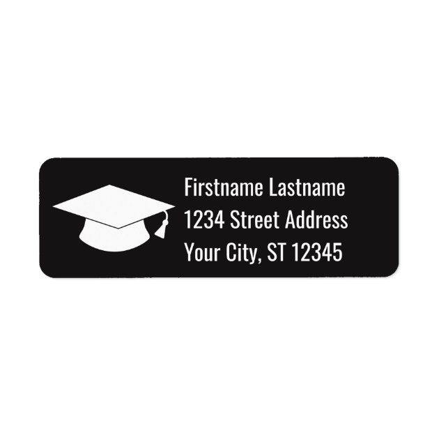 Graduation Cap Return Address Label