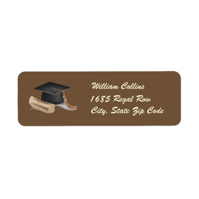 Graduation cap Return Address Label (Front)