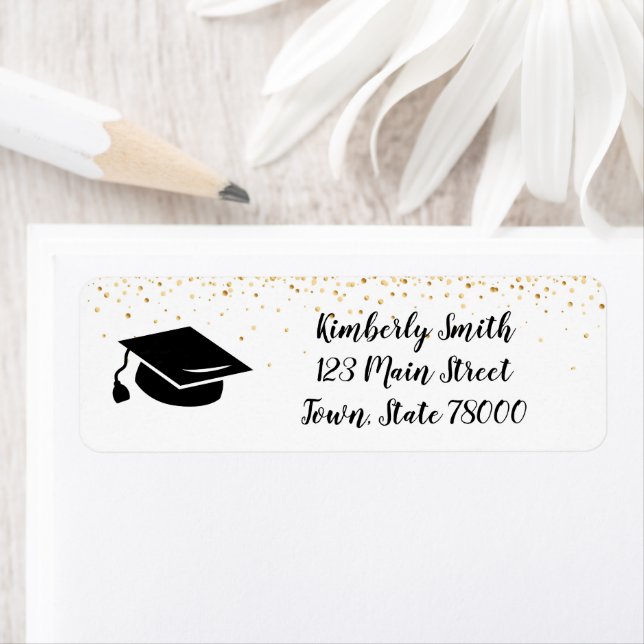 Graduation Cap Return Address Label (Insitu)