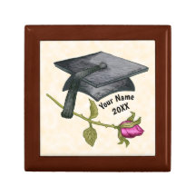 Graduation Cap Rose custom Gift Box
