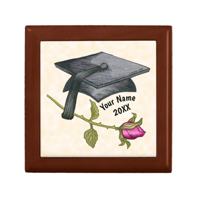 Graduation Cap Rose custom Gift Box (Front)