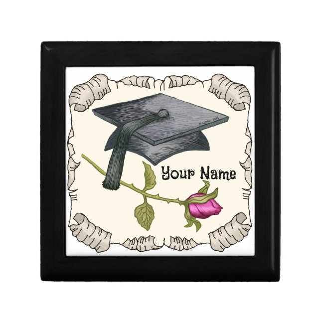 Graduation Cap Rose  Gift Box (Front)