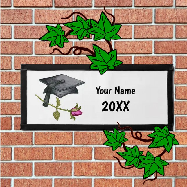 Graduation Cap Rose Pennant Flag (Creator Uploaded)