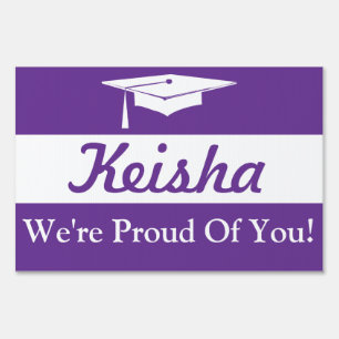 Graduation Cap Simple Modern Purple Sign