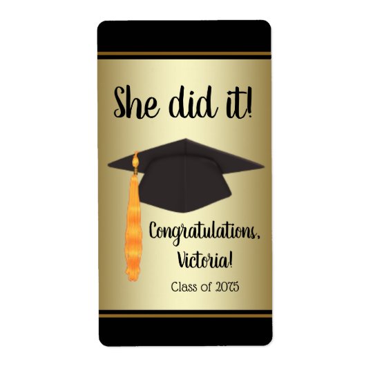 graduation cap sticker and bottle labels zazzlecom