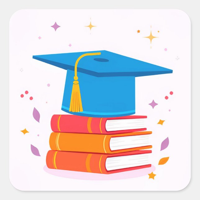 🎓 Graduation Cap Success Gift For Student 🎁 Square Sticker (Front)