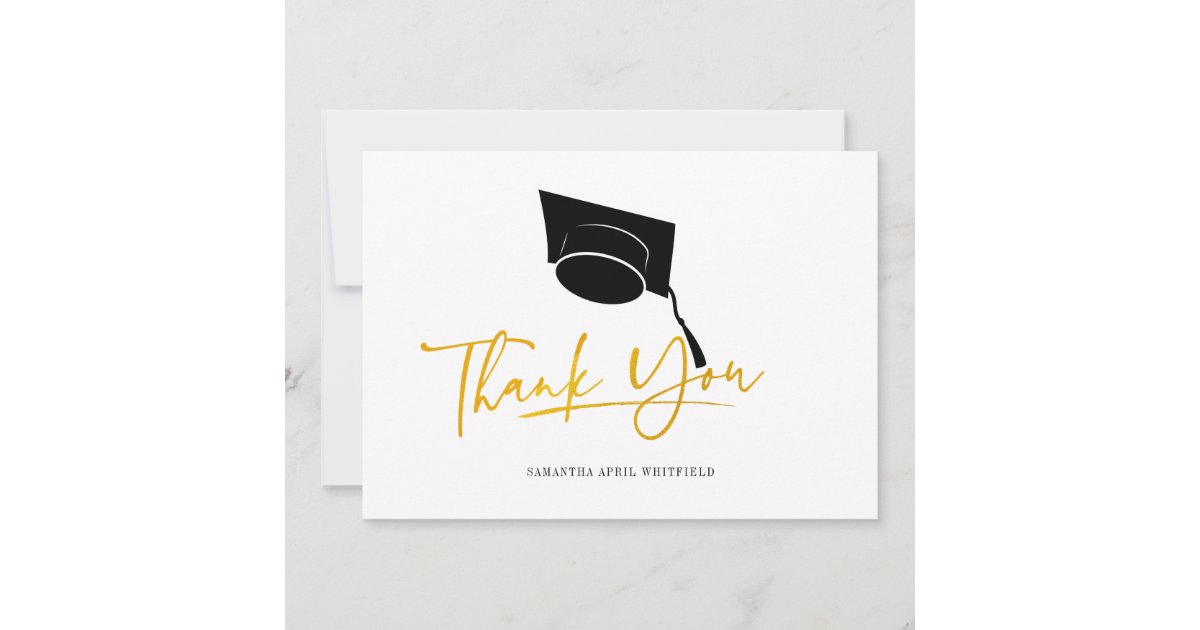 Graduation Cap Tassel Typography 2026 Thank You Card | Zazzle
