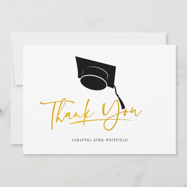 Graduation Cap Tassel Typography 2026 Thank You Card (Front)