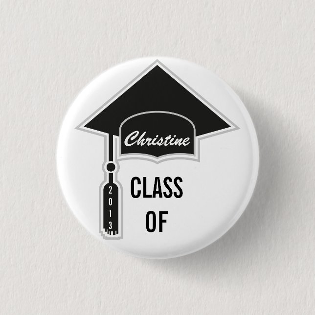 Graduation Cap Template Button (Front)