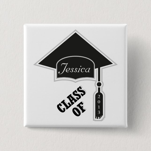 Graduation Cap Template Button (Front)