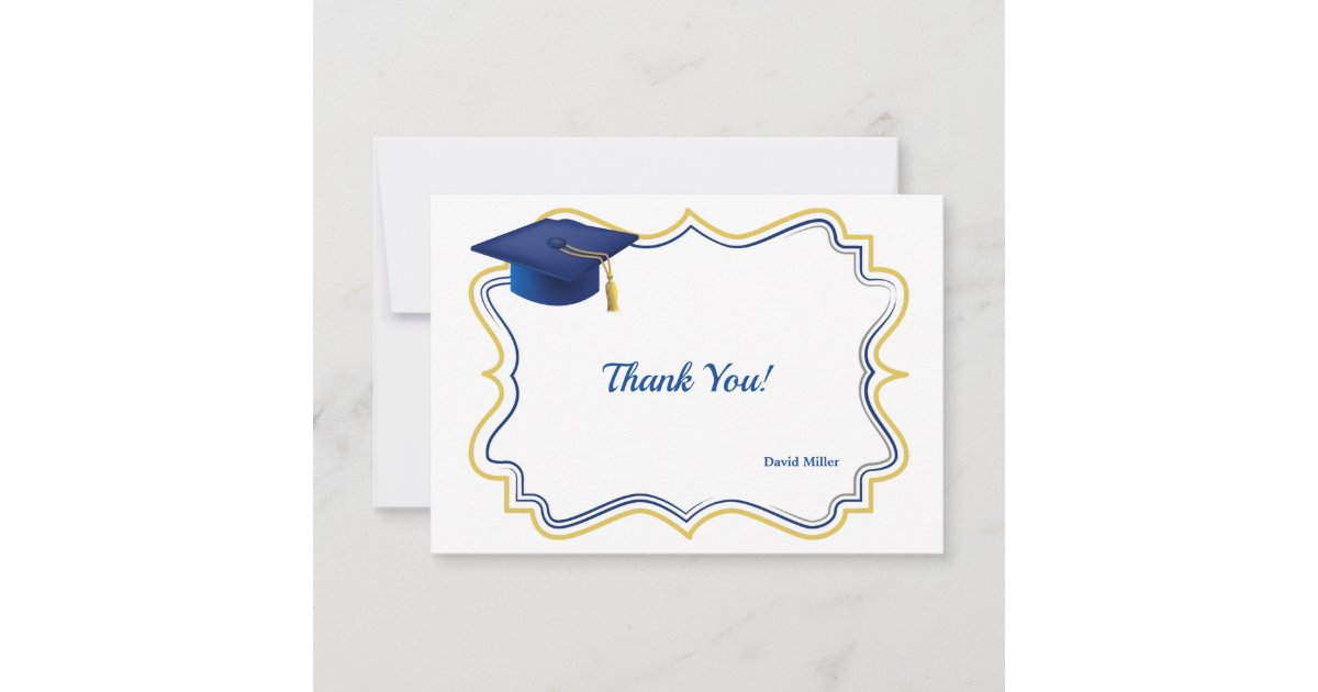 Graduation Cap Thank You Card | Zazzle