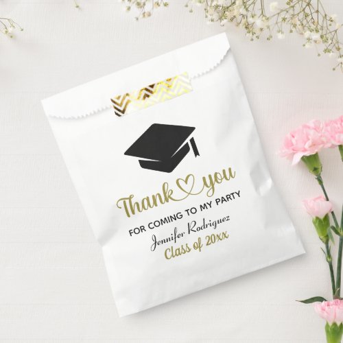 Graduation Cap Thank You For Coming To My Party Favor Bag