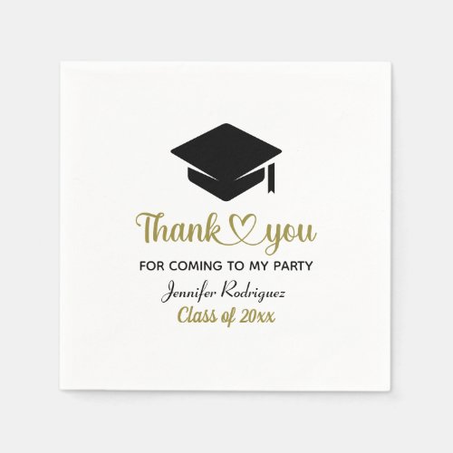 Graduation Cap Thank You For Coming To My Party Napkins