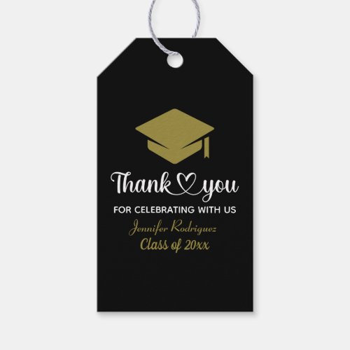 Graduation Cap Thank You Grad Love And Thanks Gift Tags