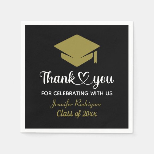 Graduation Cap Thank You Grad Love And Thanks Napkins