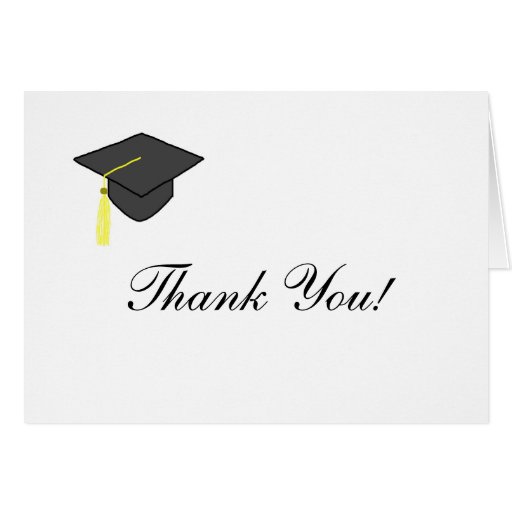 Graduation Cap Thank You Note Card | Zazzle