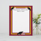 Graduation Cap Tilt - School Colors Red & Gold (Standing Front)