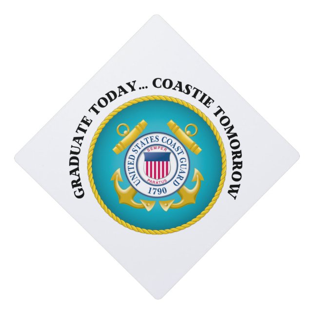 Graduation Cap Topper - Coast Guard (Front)