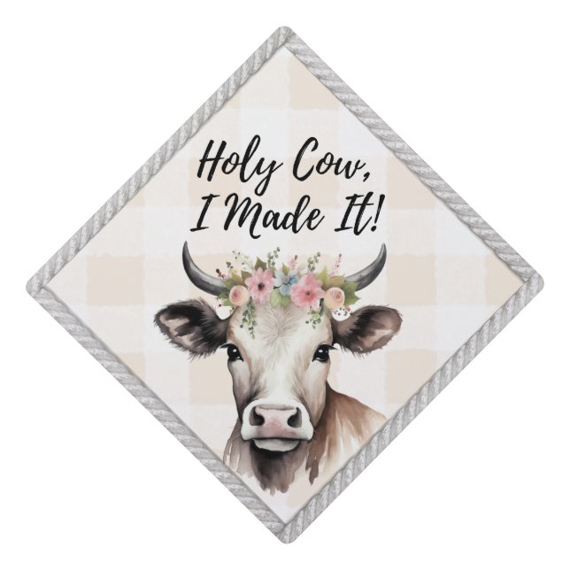 Graduation Cap Topper - Holy Cow 2 (Front)