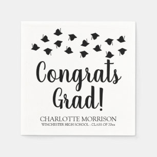Graduation cap topper toss congrats grad custom napkins