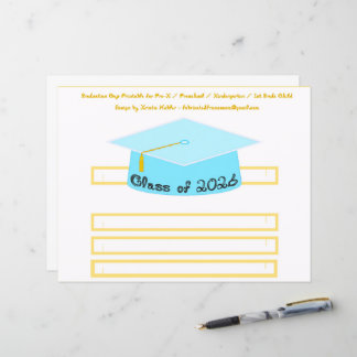 Graduation Cap Turquoise Blue Party Hat 2026 Black