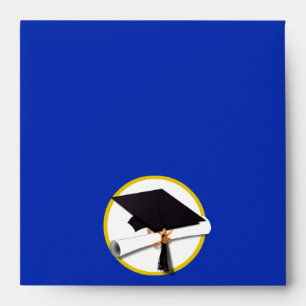 Graduation Cap w/Diploma - Dark Blue Envelope