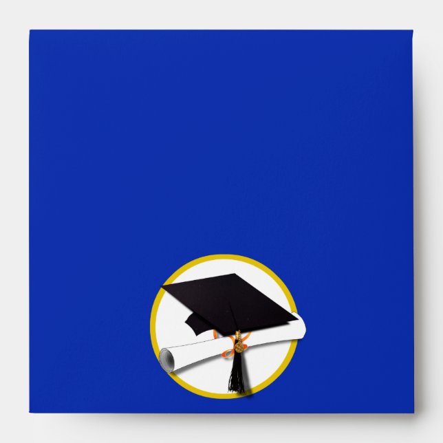 Graduation Cap w/Diploma - Dark Blue Envelope (Front)