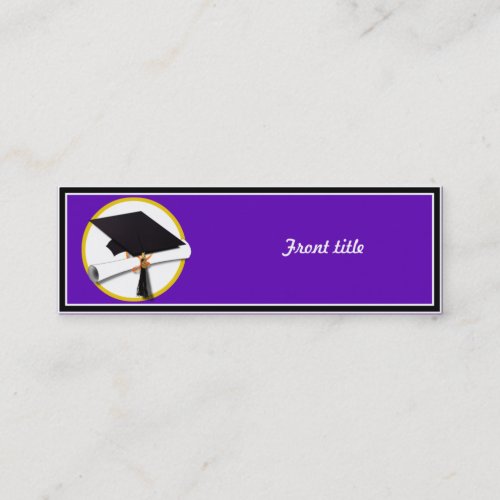 Graduation Cap w/Diploma - Purple Background Business Card Templates