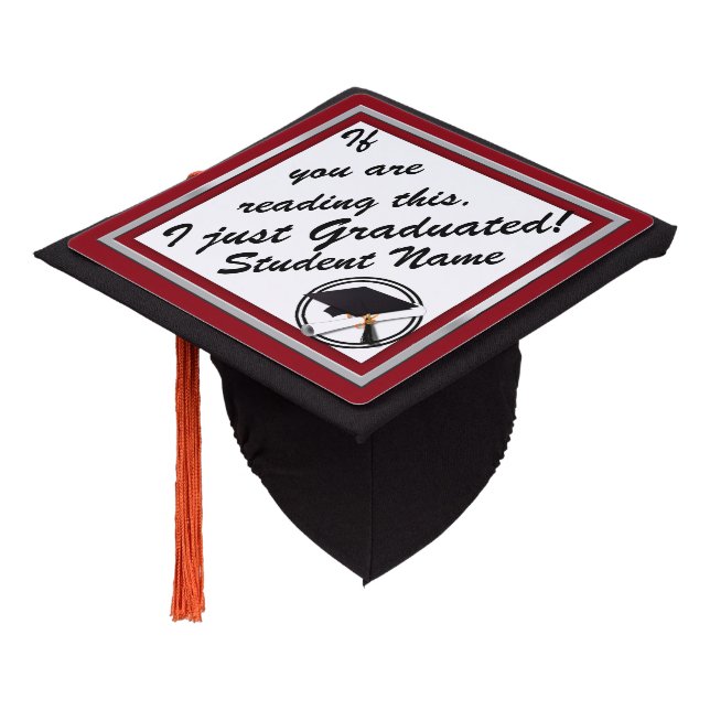 Graduation Cap with Black And White Circle (Angled)