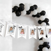 Graduation Cap with Bow School Years Photo Bunting Flags