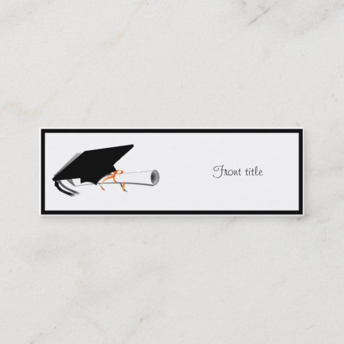 Graduation Cap Tilt  With  Diploma on Blank Business Card Templates