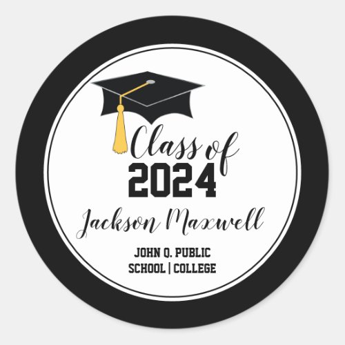 Graduation Cap with Tassel Class of 2023  Classic Round Sticker
