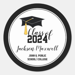 Graduation Cap with Tassel Class of 2023 Classic Round Sticker