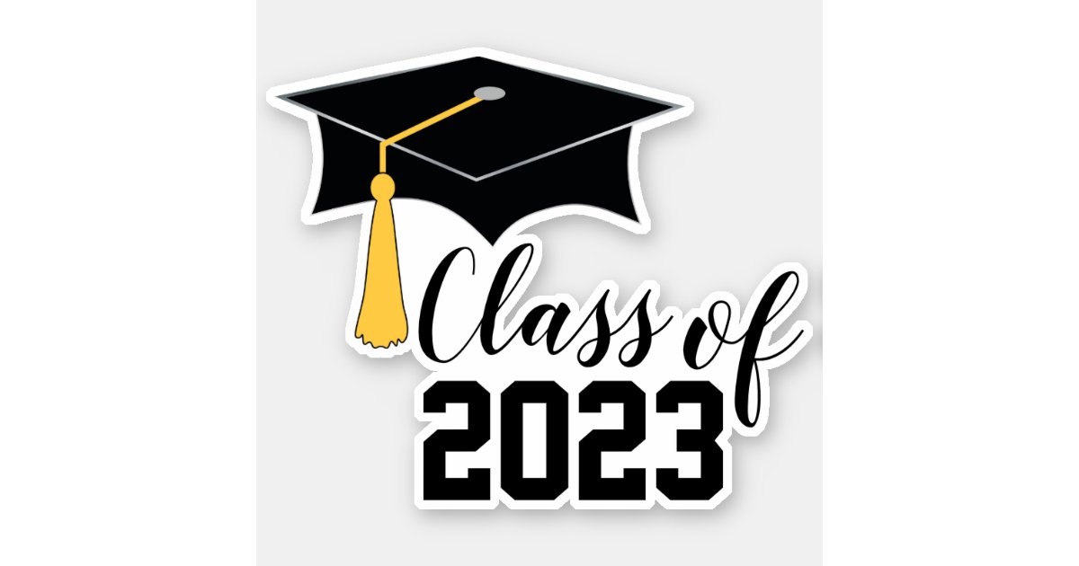 Graduation Cap with Tassel Class of 2023 Sticker Zazzle