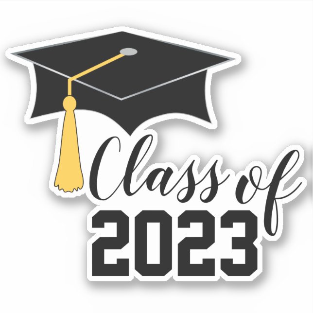 Graduation Cap with Tassel Class of 2023 Sticker (Front)